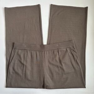 Haven Well Within Relaxed Jersey Wide Leg Pants in Slate Brown Size XXL